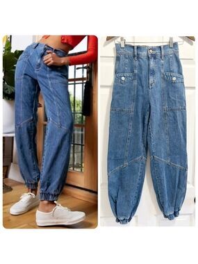 BDG Urban Outfitters High Rise Cargo Joggers Denim Jeans Size 26